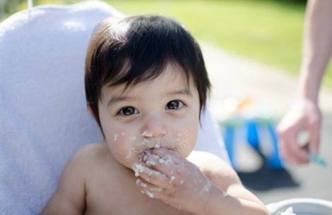 Casey and Johanna's son Isaiah at his first birthday party