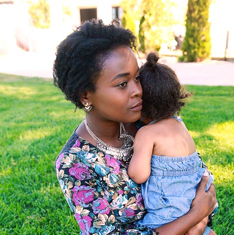 Birthmother with son in hospital