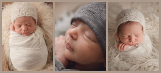 three photos of baby Jack after open adoption with Lifetime